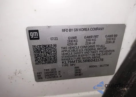 2024 Chevrolet Trailblazer Fwd Rs z USA, uszkodzony, nr VIN KL79MTSL5RB041176